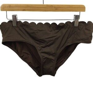 Kate Spade New York Womens Scalloped Hipster Bikini Bottom Expresso Size XL NWT